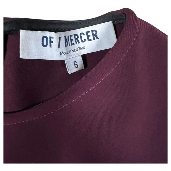 Of/Mercer Pencil Sheath Knee Length Dress Maroon Sleeveless Career Size 6 - Picture 4 of 7